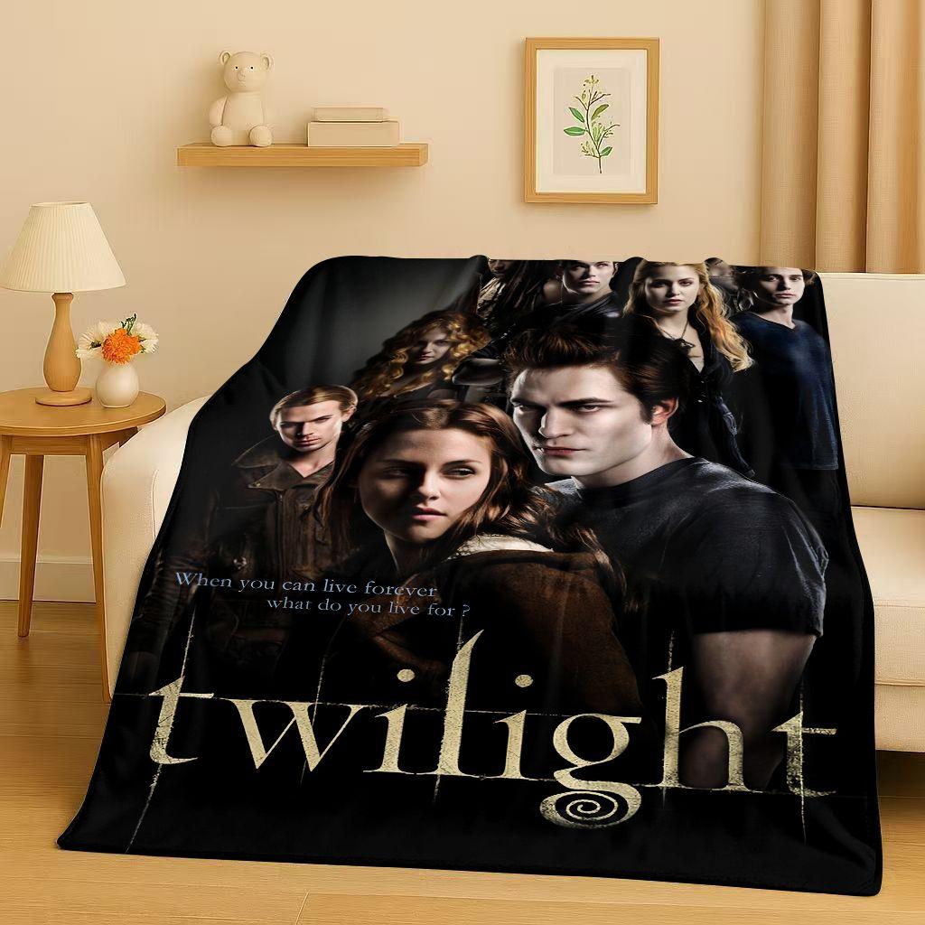 3D Twilight Saga Bella Edward Vampire Movie Flannel Blanket,Ultra Soft Warm Plush Throw for Home Bedroom Bed Sofa Cover Camping