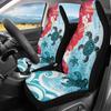 Bulopur Multicolor Polyester Universal Fit Car Truck SUV Van Automotive Seat Covers, 2pcs Front, Hibiscus Floral & Sea Turtle Print
