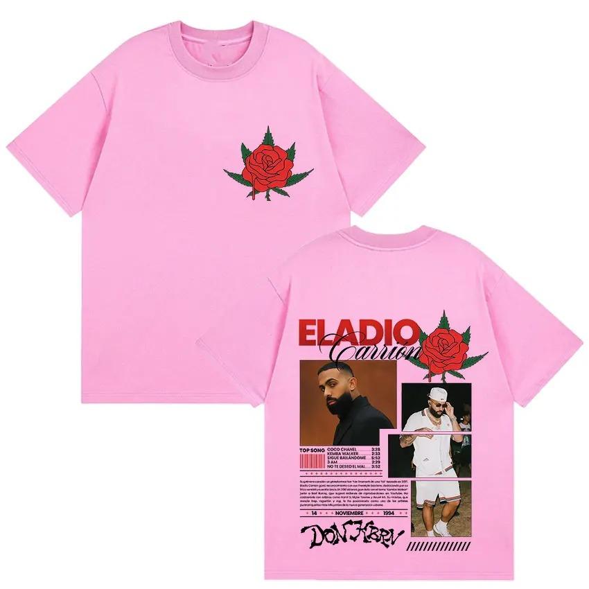Rapper Eladio Carrión Sauce Boyz Tour 2025 Album T-shirt Mens Clothing Retro Oversized T-shirts Plus Size Streetwear Cotton Top