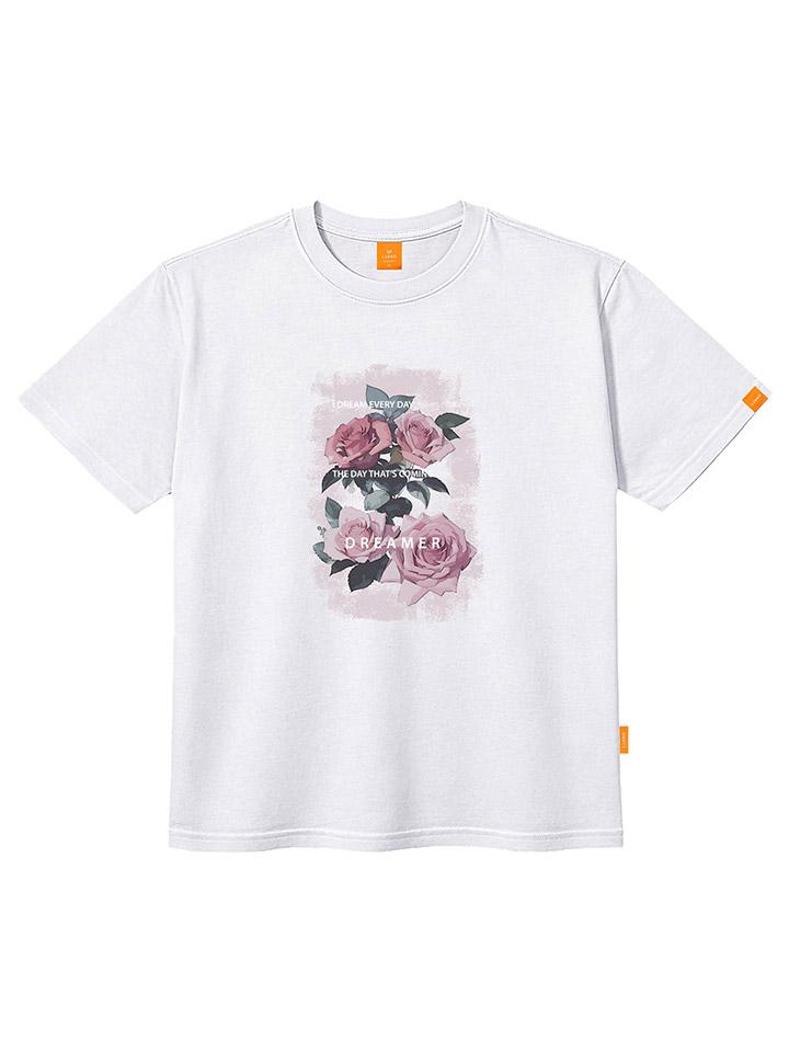 Ellamo Pink Rose Short Sleeve T-Shirt Unisex Plus Size S~4Xl (Type A)