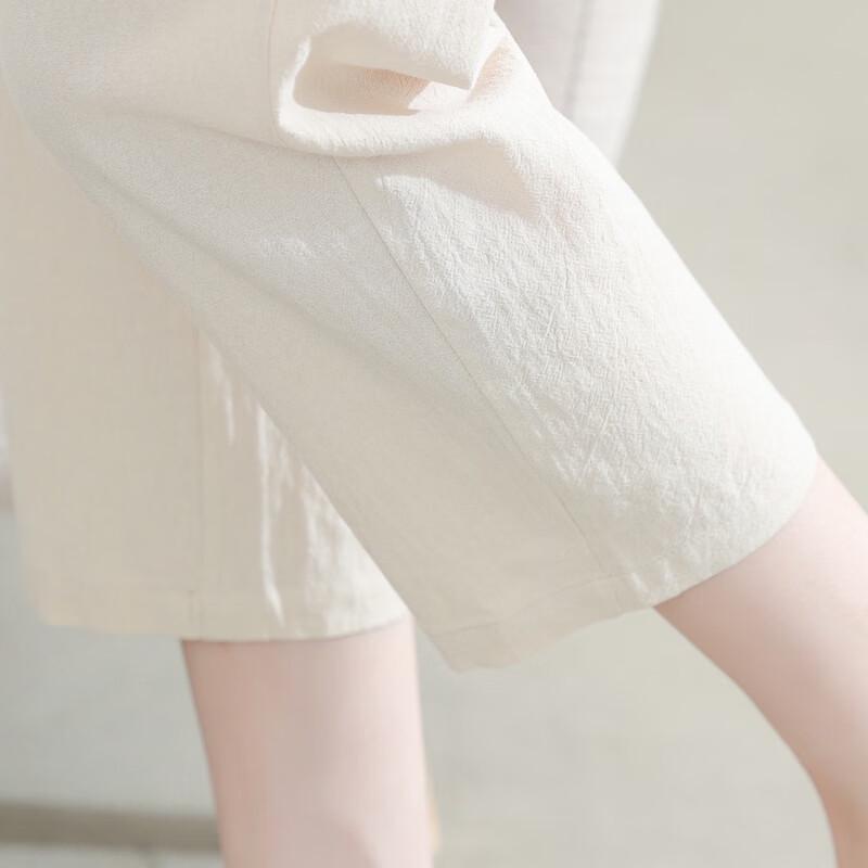 LangSha Women's Summer Cotton Linen Two-Piece Outfit