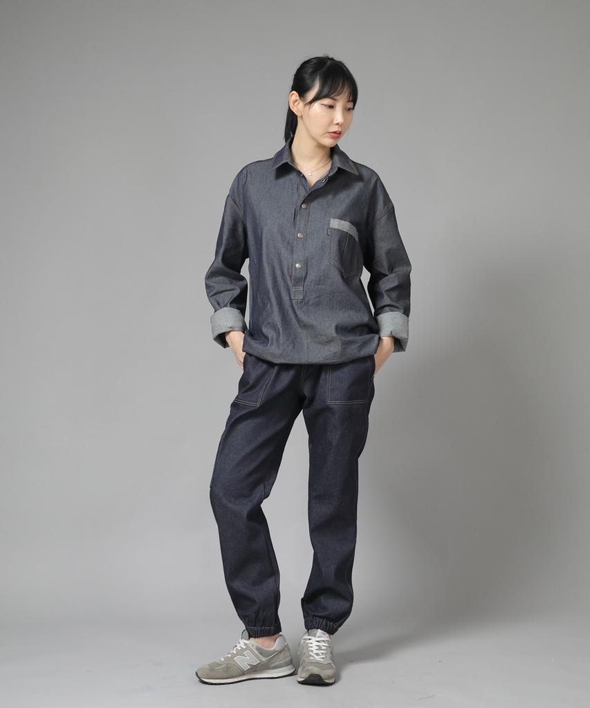 Seinteukeulu Wrinkle Pocket Anorak Shirt Wpa-413 Denim Light Indigo