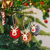 Winter Wonderland Party Supplies Christmas Felt Elk Hanging Ornaments, Cute Fuzzy Pom Reindeer Reusable Pendants Pendant, Holiday Decoration for Tree