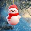 Christmas Ornament 2D Cartoon Snowman Shape Hanging Decoration with Lanyard Festive Atmosphere Christmas Decor