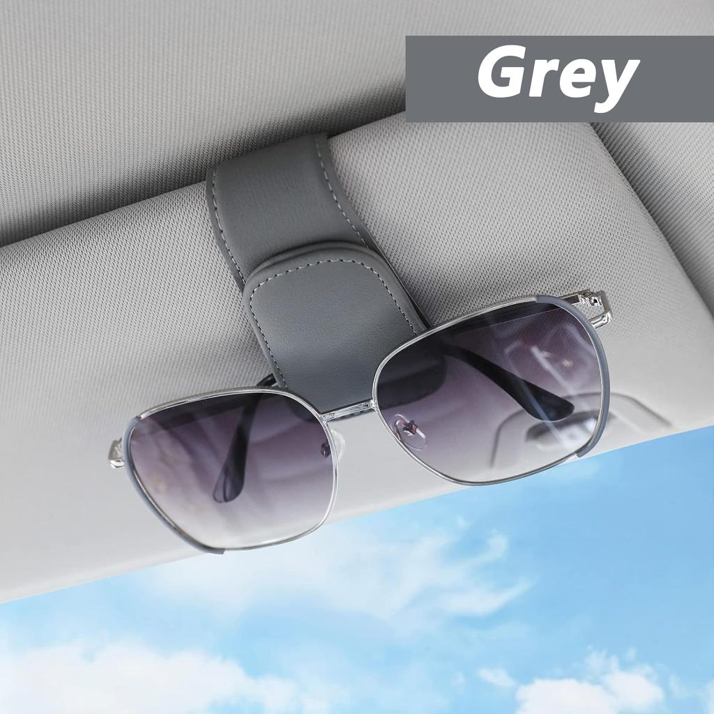 Sunglasses Holder Is Suitable for Car Sun shades Magnetic Leather Sunglasses Clip and Ticket Clip Car Sunshade Accessories