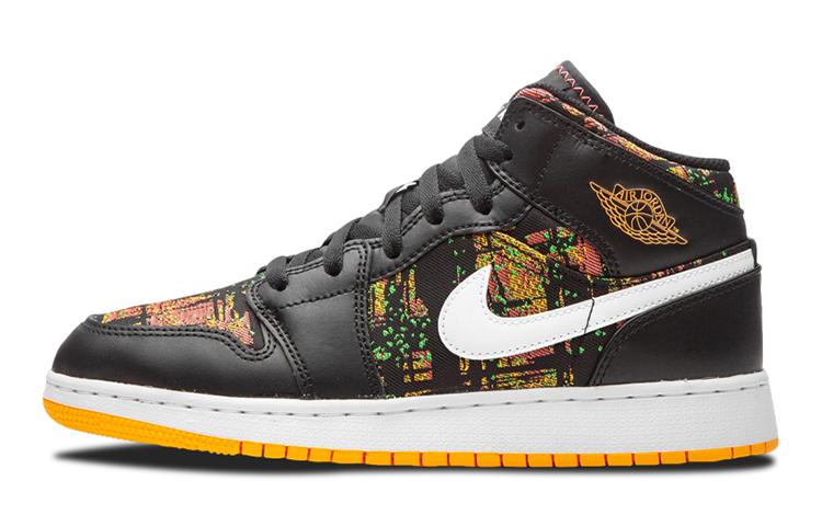 Jordan 1 Mid GS Black Laser Orange 555112-003 35.5