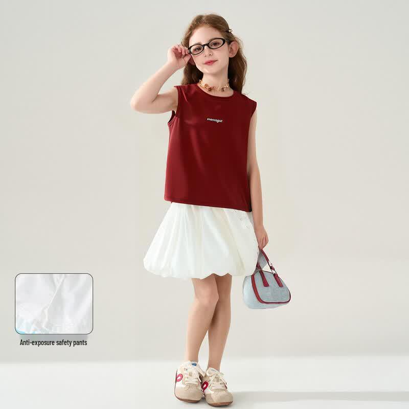 Montagut Girls  Summer Tencel Vest & Petal Skirt Set 160