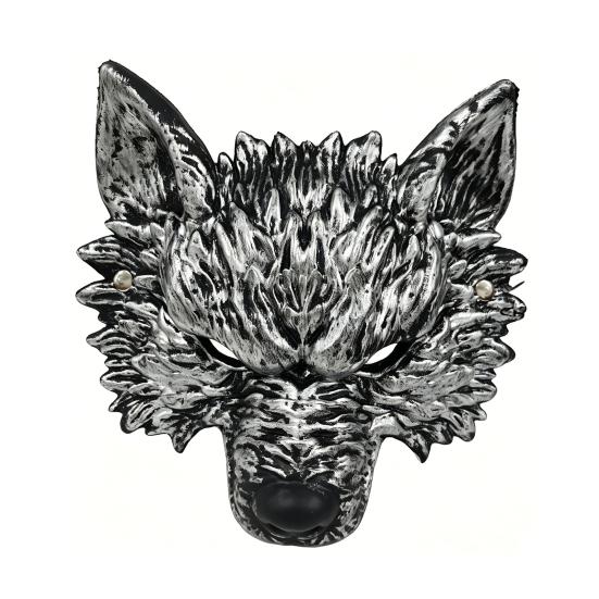 Atmospheric Werewolf Costume Gear Halloween Wolf Mask, Embossed Face Mask for Cosplay Party, Easy To Wear Adjustable Strap Animal Adults, Trick