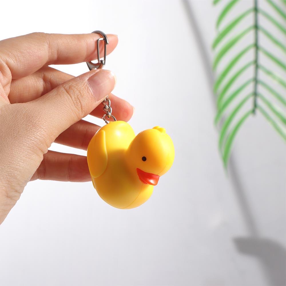 Model Doll Sound Light Keychain Cartoon LED Duck Keyring Yellow Duck Keychain Children's Gifts
