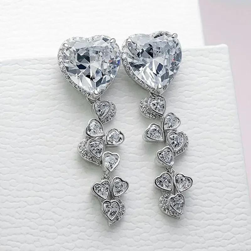 Luxury, High-End, Gorgeous Party, Water Droplet Zircon Earrings, Bride'S Wedding, Eternal And Dazzling Jewelry, Headwear