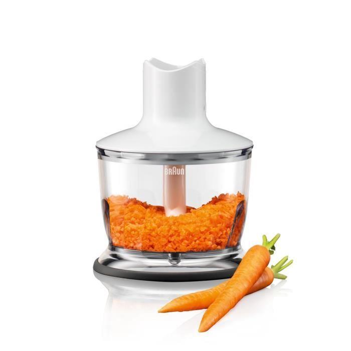 Mixeur plongeant - braun - mq5035wh - 21 vitesses - technologie powerbell - hachoir, fouet et gobelet 600 ml