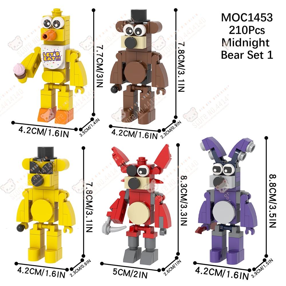 Midnight Bear Series MOC Character Decoration Building Blocks DIY Game Horror Action Figure Models Assembly Bricks Toys For Kids