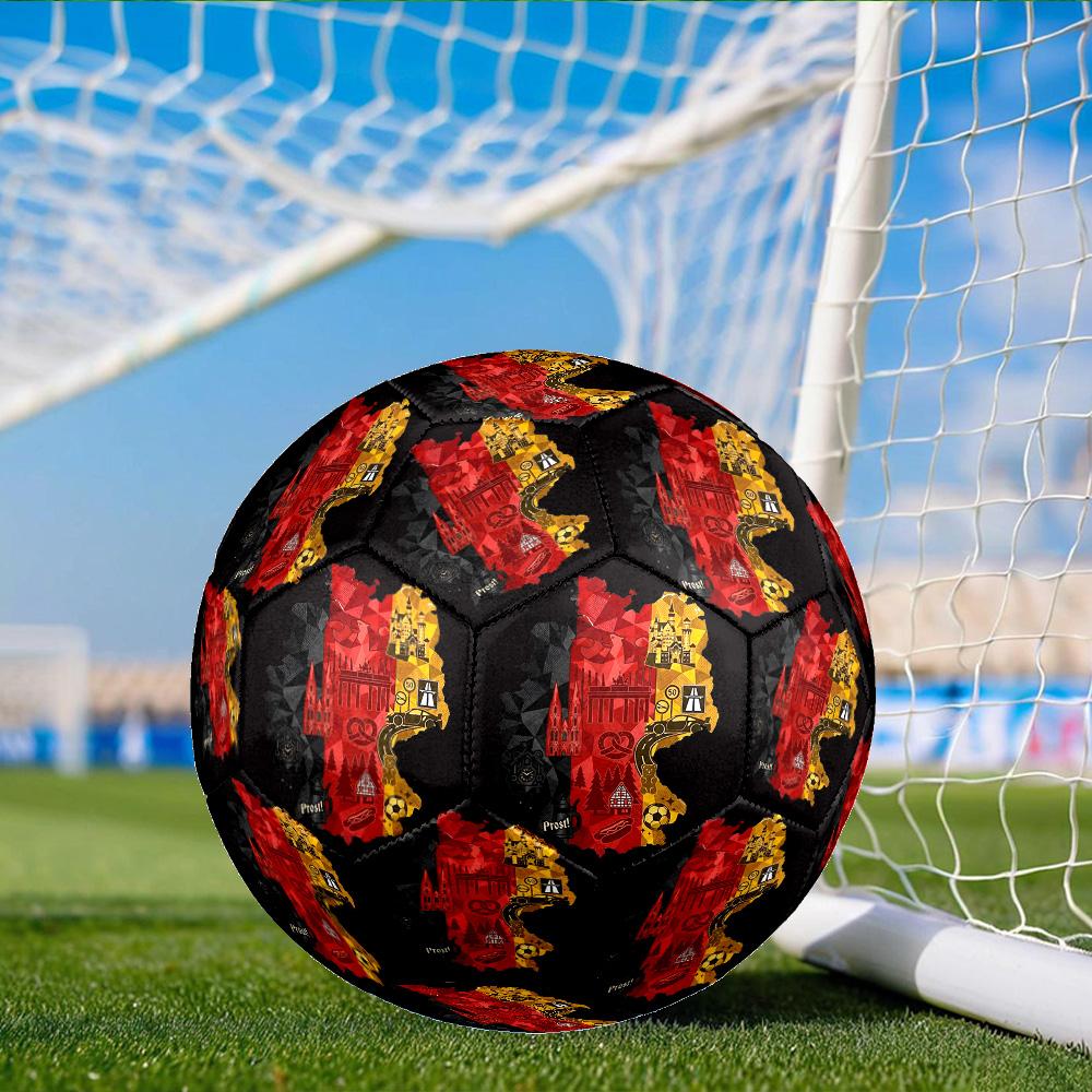 Germany Flag And Map Size 5 Soccer Ball, Suitable for Training and Matches, High-Elasticity, Wear-Resistant Material Gift for Fan
