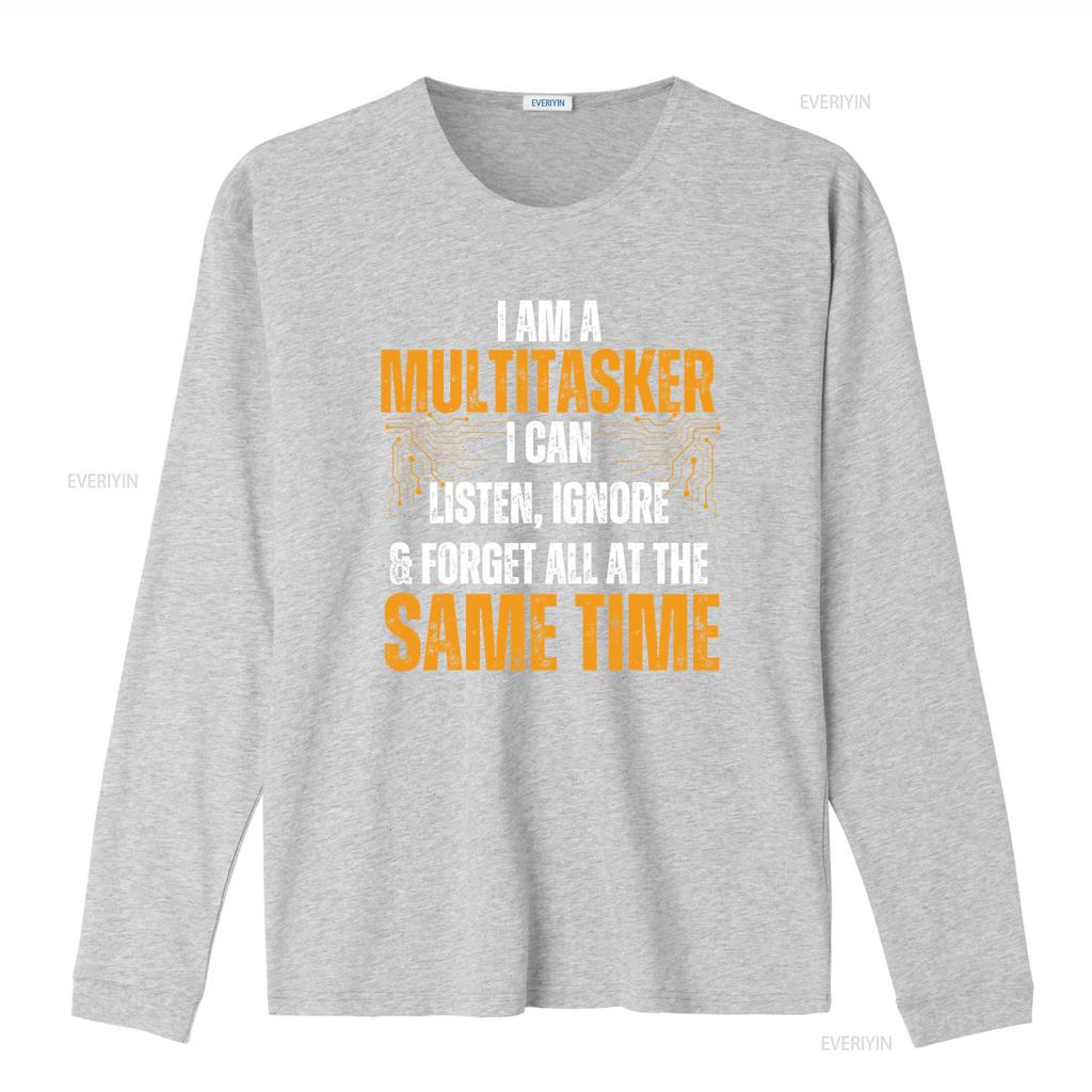 New Limited Edition I Am A Multitasker T Shirt Can Listen Ignore Forget Funny Saying vintage Washed Casual homme Breathable