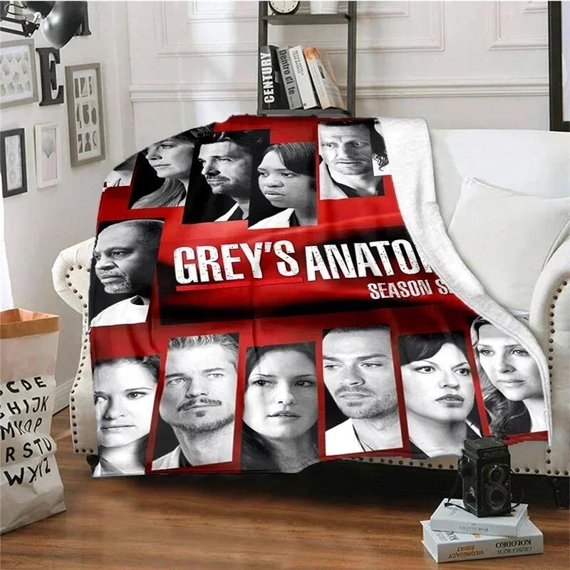 TV Figures G-Grey's Anatomy Throw Blanket Soft Flannel Thin Blankets for Bed Sofa Cover Bedspread Picnic Cooling Gift Home Deco