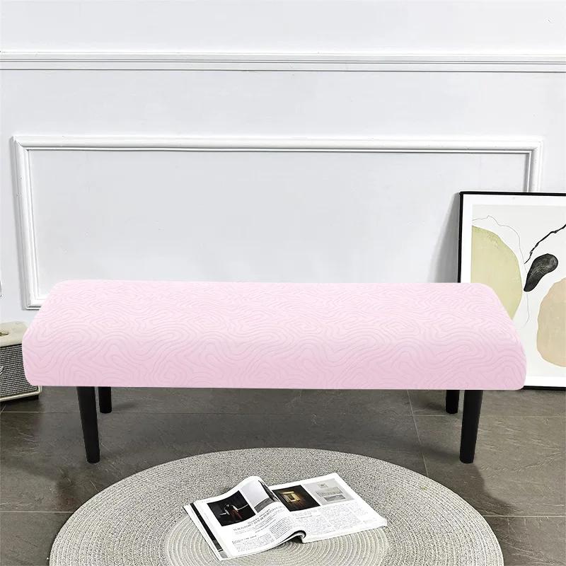 

1PC Piano Stool Cover Stretch Jacquard Long Stool Cover AntiDust Removable Furniture Protector for Bedroom Home Hotel Decor розовый