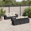 VidaXL Garden Lounge Set with Cushions 7 Pcs, Patio Sofas, Patio Furniture Set, Outdoor Furniture, Black 3254643