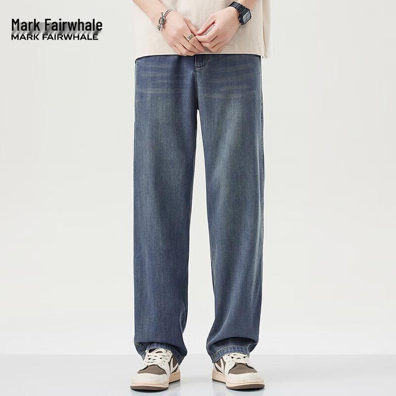 Mark Fairwhale Men's Loose Fit Tencel Lyocell Straight Jeans