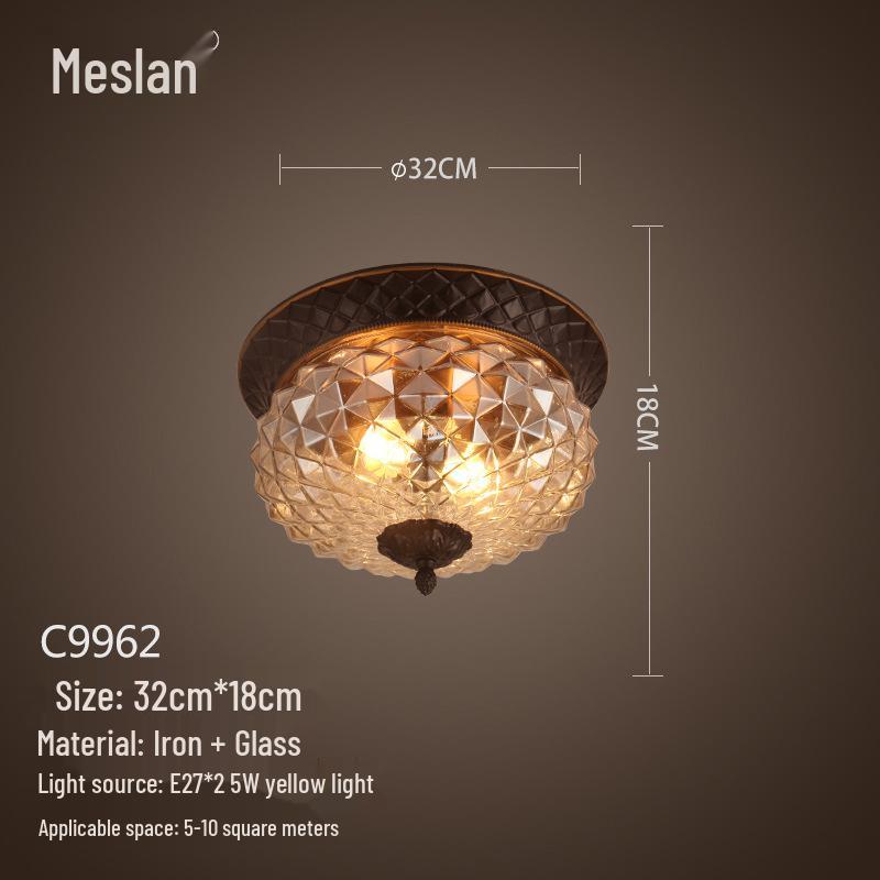 American Retro Industrial Ceiling Light for Bedroom, Dining Room, Balcony, Corridor, Aisle, and Entrance