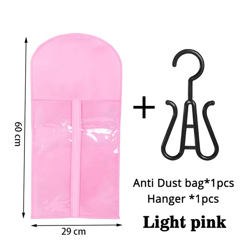 3 шт Премиальные сумки для хранения париков с прочными металлическими вешалками - Черный прозрачный дизайн для нескольких париков и наращенных волос 2028 4090₽