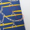 Used HERMES Tie Silk Navy Yellow Overall Handle