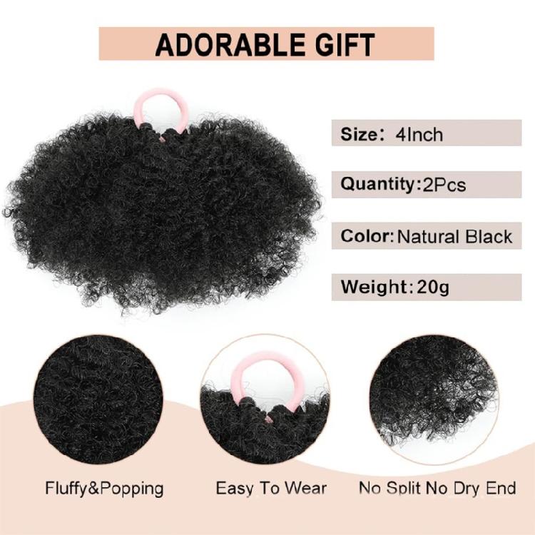 1 Pair Girls' Elastic Hair Bun Bands Enhancing Style with Voluminous Curls Elastic Hair Bands Suitable for Various Event