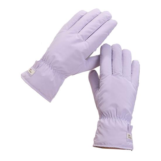 

1 пара женских зимних перчаток, ветрозащитные, толстые, теплые, с сенсорным экраном, противоскользящие, водонепроницаемые, мягкие, однотонные, холодостойкие, эластичные, на запястье, велосипедные лыжные перчатки фиолетовый