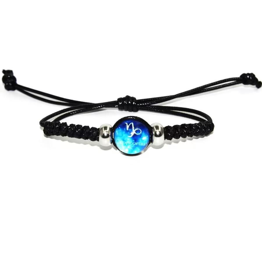 12 Constellation Twelve Constellation Bracelet Hand-woven Adjustable Rope Bracelets For Men Women Black  Bracelet Boy