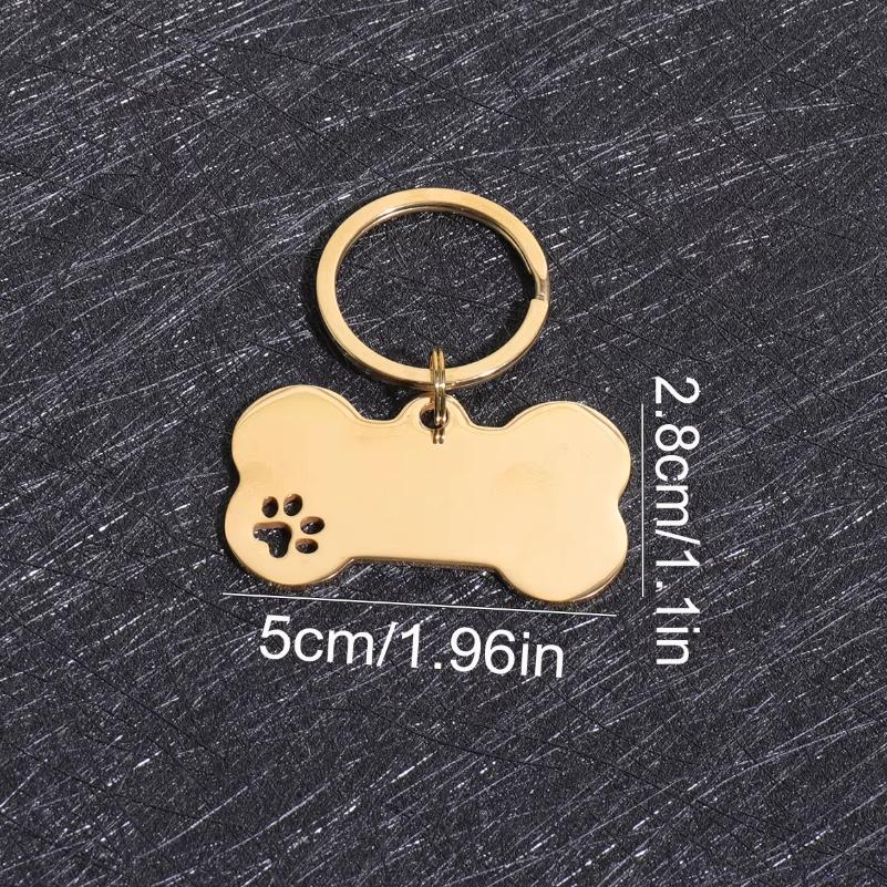Custom Text Dog Tags Personalized Name Dog Cat ID Tag Bone Shaped Pendant Laser Engraving Address Number Customized Pets ID Tag