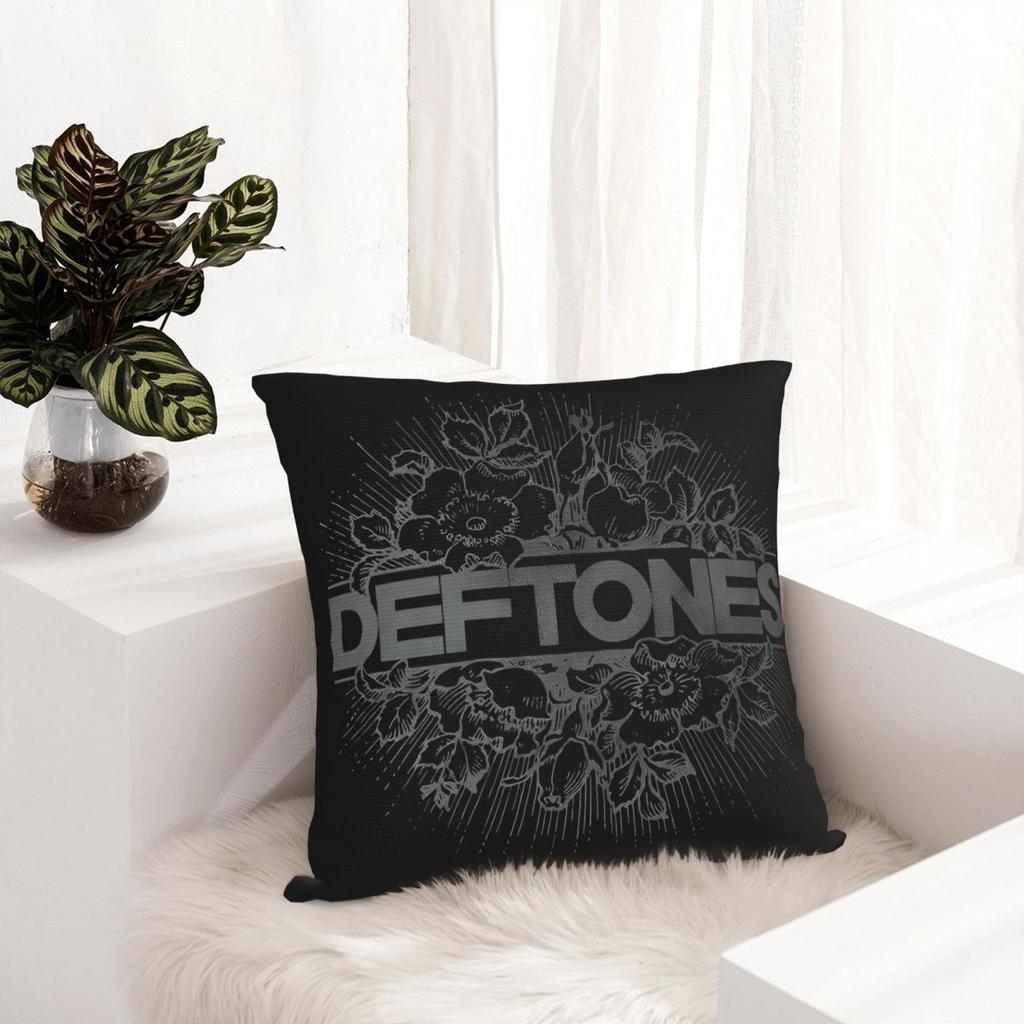 Metallband Musik Quadrat Kissenbezug Deftones Punk Rock Kissenbezüge Dekor Wurfkissenbezug für Wohnzimmer 45*45cm