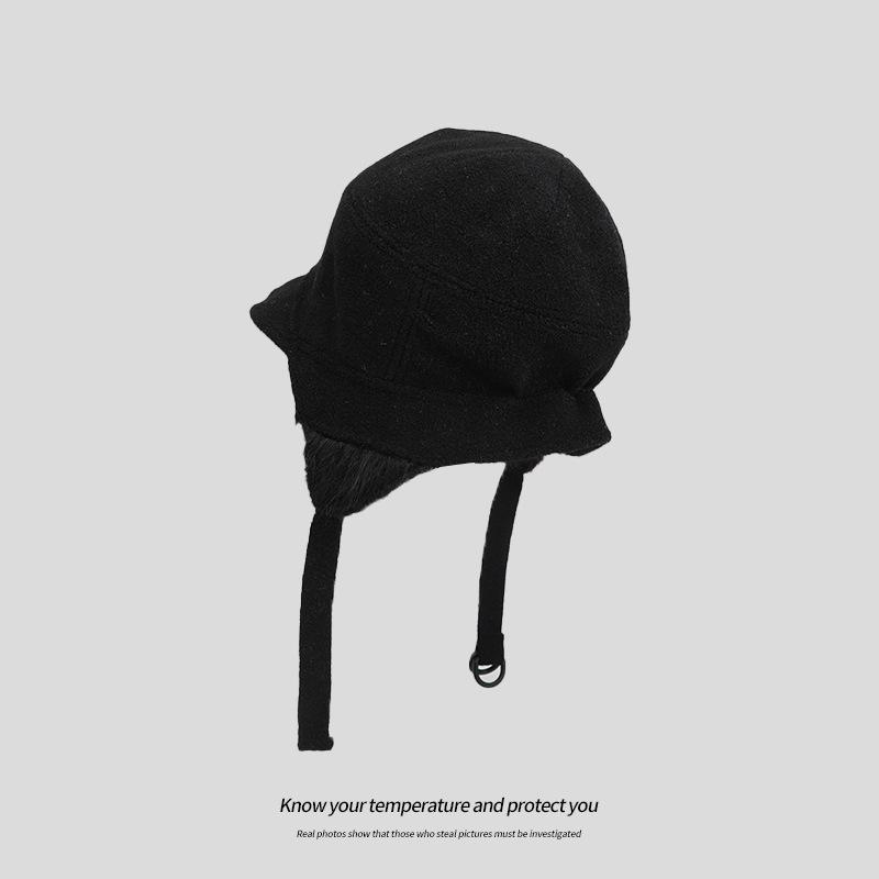 

Капелюх Lei Feng чоловіча осінь і зима холодний і теплий плюшевий капелюх жіноча верхова сумка для верхової їзди капелюх вовняний пілотний капелюх One Size чорний