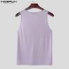 INCERUN Men V Neck Strap Sleeveless Twisted Casual Fitted Tank Tops Undershirts
