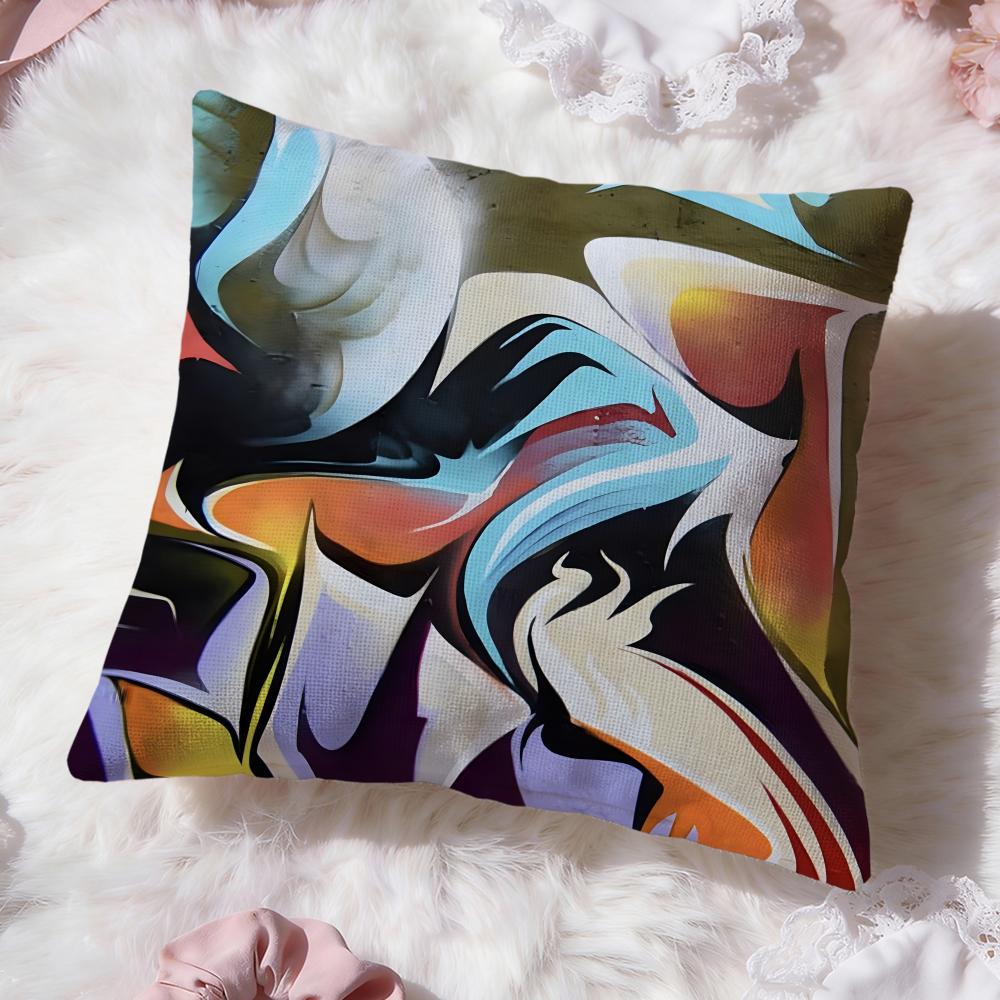 Street Graffiti Texture Cushion Cover Premium Comfort Reversible Pillow Cove Two In One Design for Any Room  Car Interior