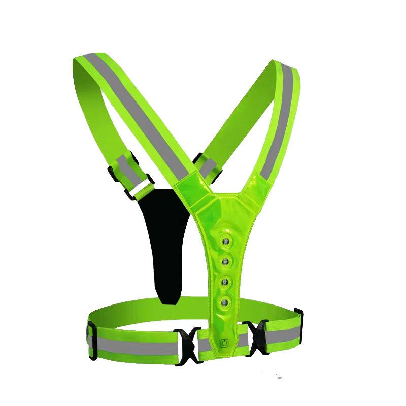 LED Adjustable Reflective Vest Running Equipment, 8-light High Visibility Reflective Running Equipment, Rechargeable