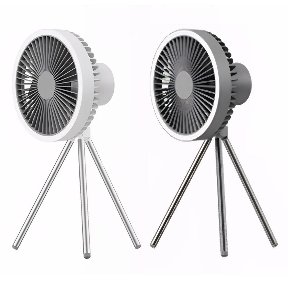 10000mAh Outdoor Camping Fan with Power Bank LED Lighting Circulator Desktop Fan Rechargeable Tripod Stand Fan for Home Office