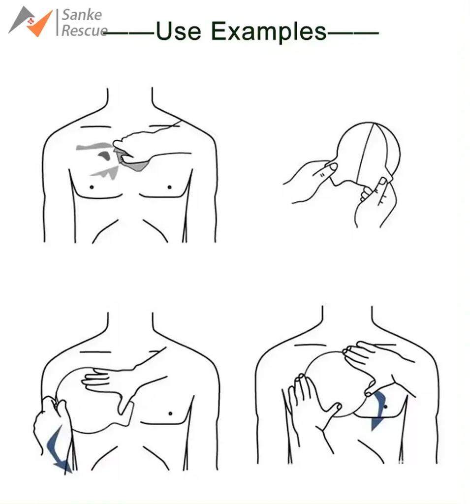 Chest Seal Life-Saving Wound Care for Emergency or Tactical Situations Advanced Adhesive Sterile Transparent Lightweight Vent