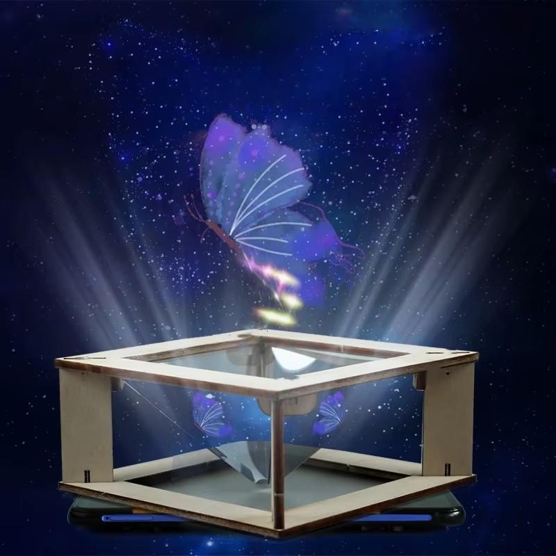 Diy 3D Holographic Projector Kit For Kids Scientific Production Handmade Puzzle Experimental Materials Small Invention Projects