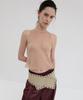 Obeodyupeulleeo Sheer Glossy Halter Knit Top_Nude Beige