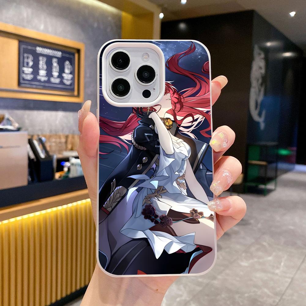 HSR Himeko Jelly Double layer White Mobile Phone Case for iPhone 17 16 15 14 13 12 11 Air Pro Max Plus Protective
