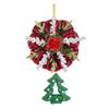 Christmas Wreath Decoration Red Artificial Poinsettias Buffalo Plaid Wreath with Star/Tree Ornament for Wall Window Porch Door Indoor Outdoor Decor