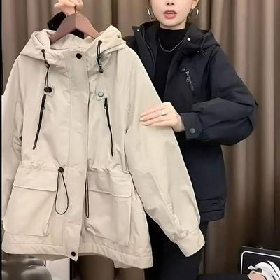 Fashion Jacket Trend Loose Jacket Jacket Ladies Spring and Autumn Hooded Jacket