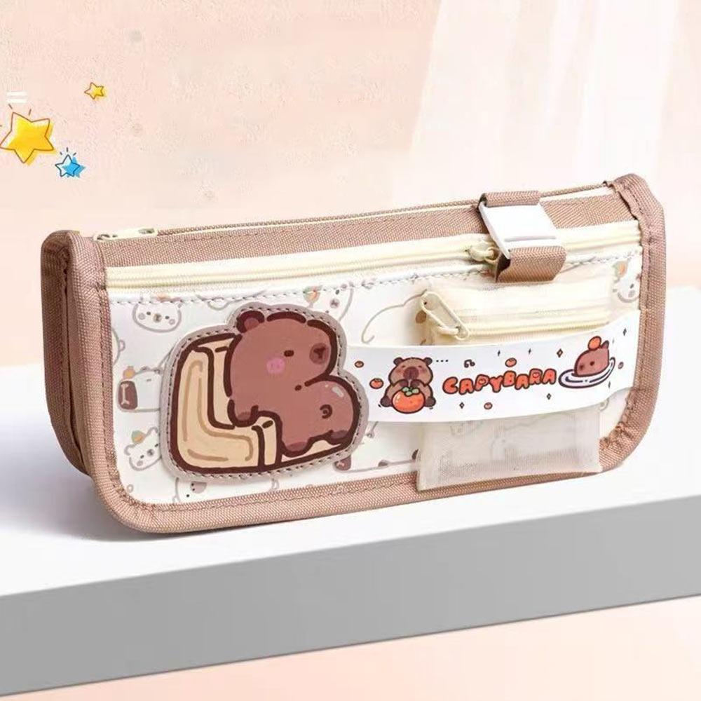 Capybara Pencil Case Multilayer Stationery Bag Multifunctional Stationery Storing Bag  Gift
