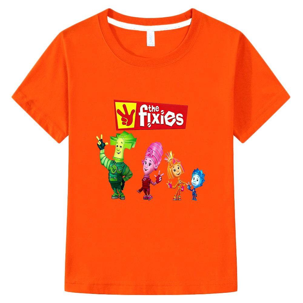 The Fixies Cartoon Boys Girls T-shirt Kids Clothing cotton anime print Short Sleeves Sports Comic Tees Toddler for Spring Summer Tops Anime T-shirt