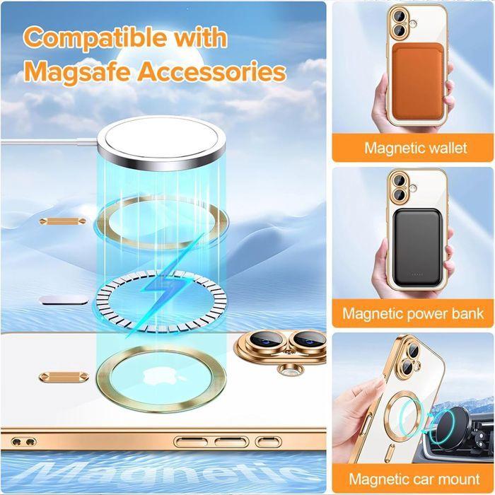 Coque de Protection - BOOLING - iPhone 17 - Anneau Magnétique Doré - 2 Verres Trempés - Antichoc