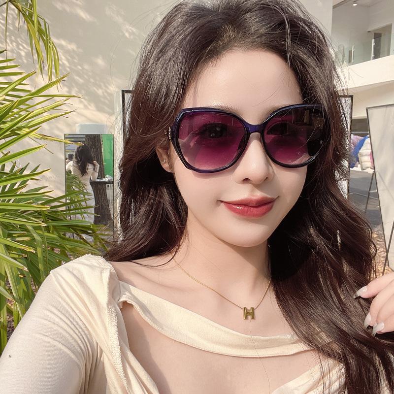 Sunglasses Women'S Sunglasses Korean High-End Sunshade Tide Ins Red Book Street Shot Retro