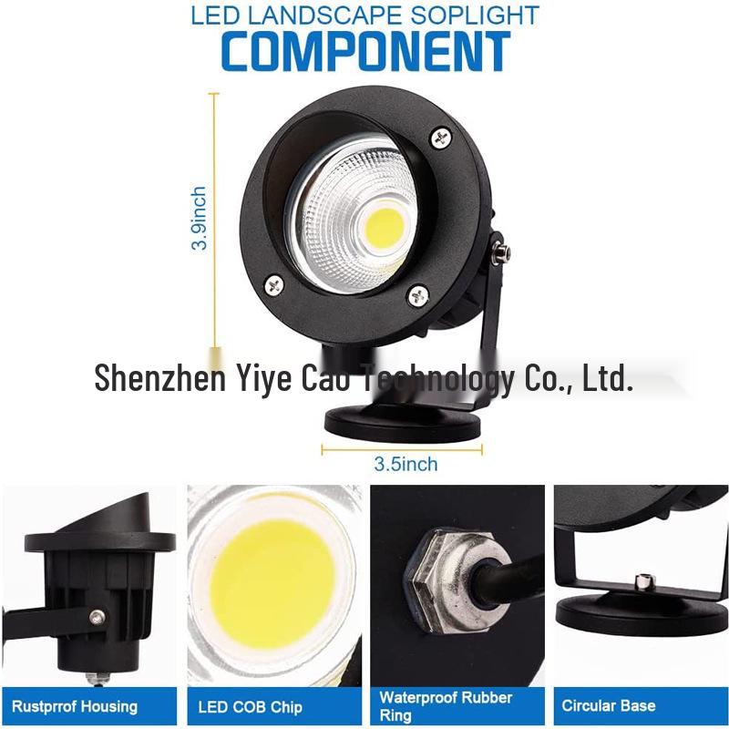 Cross 20W Waterproof LED Outdoor Landscape Spotlight with Plug for Garden, Courtyard, Lawn, and Tree Lighting