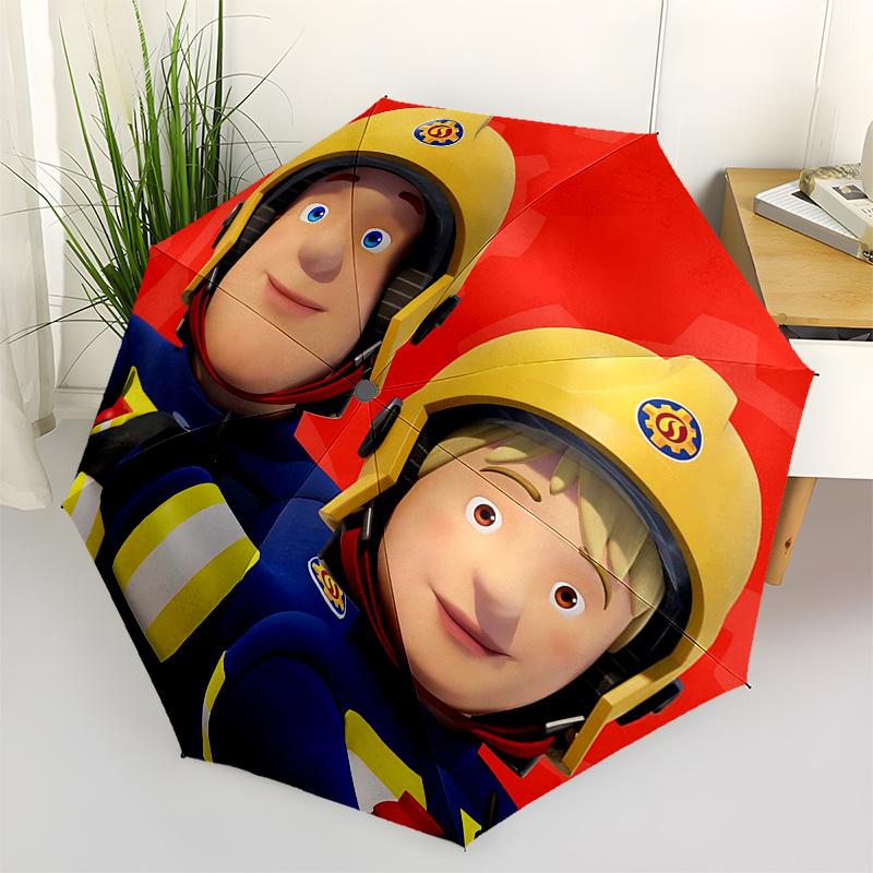 

Fireman Fire trucks Themed Travel Umbrella-8 Ribs Automatic Opening and Closing, Portable Folding Design, Compact and Stylish Umbrella Suita