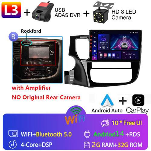Android 14 For Mitsubishi Outlander 3 GF0W GG0W 2012-2018 Stereo Car Radio Multimedia Video Player GPS AI Voice CarPlay
