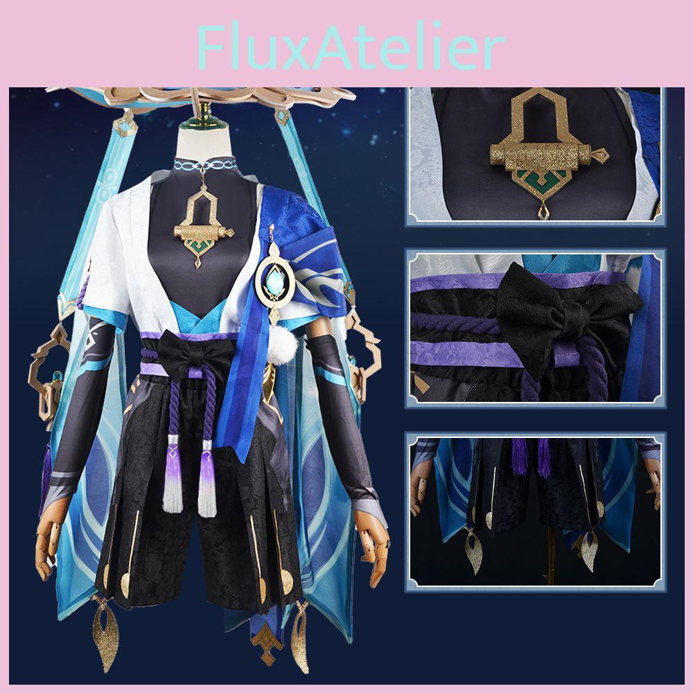 Kunikuzushi Genshin Impact Wanderer Cosplay Bamboo Hat Adult Performance Dress