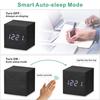 ABIY Square Wooden LED Digital Alarms Clock Wooden Retro Luminous Clock LED Bedside Table Desktop Clock Mini Digital Clock